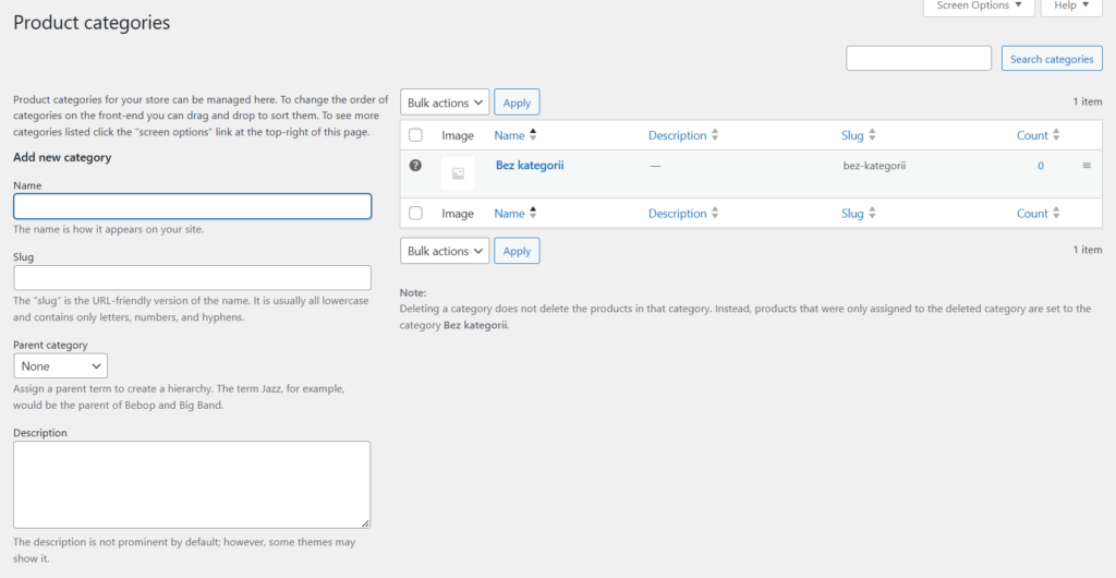 product categories